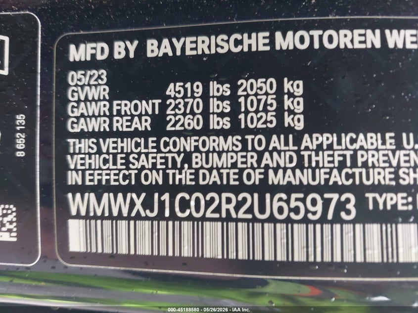 2024 Mini Clubman Cooper S VIN: WMWXJ1C02R2U65973 Lot: 45188580