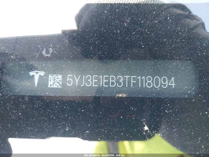 2026 Tesla Model 3 Premium All-Wheel Drive VIN: 5YJ3E1EB3TF118094 Lot: 45188616