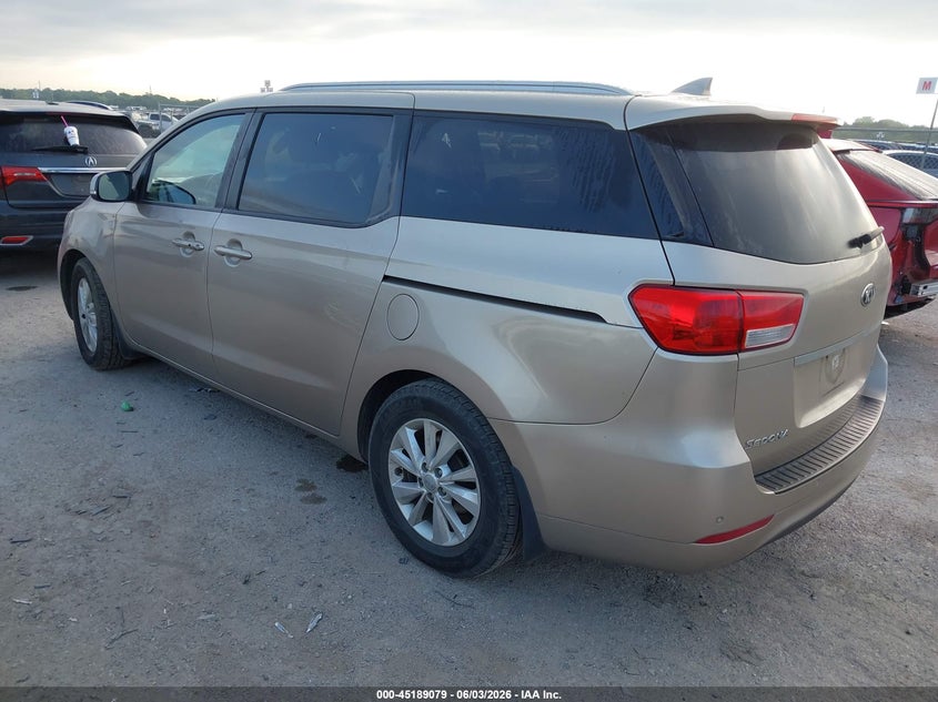 Vin: kndmb5c15g6211411, lot: 45686791, kia sedona lx 20163