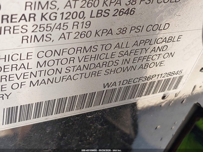2023 Audi Q3 Premium 45 Tfsi S Line Quattro Tiptronic VIN: WA1DECF36P1128845 Lot: 45189405