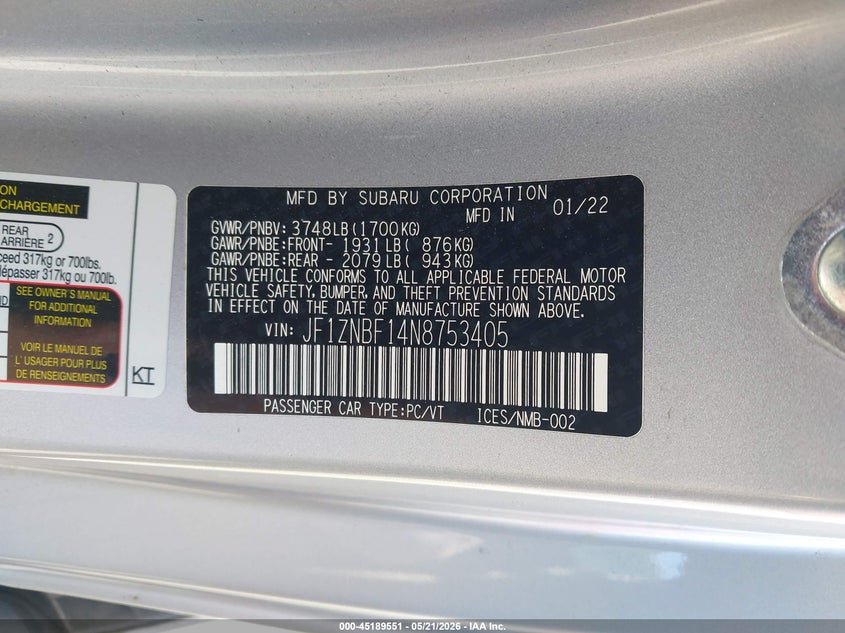 2022 Toyota Gr86 Premium VIN: JF1ZNBF14N8753405 Lot: 45189551