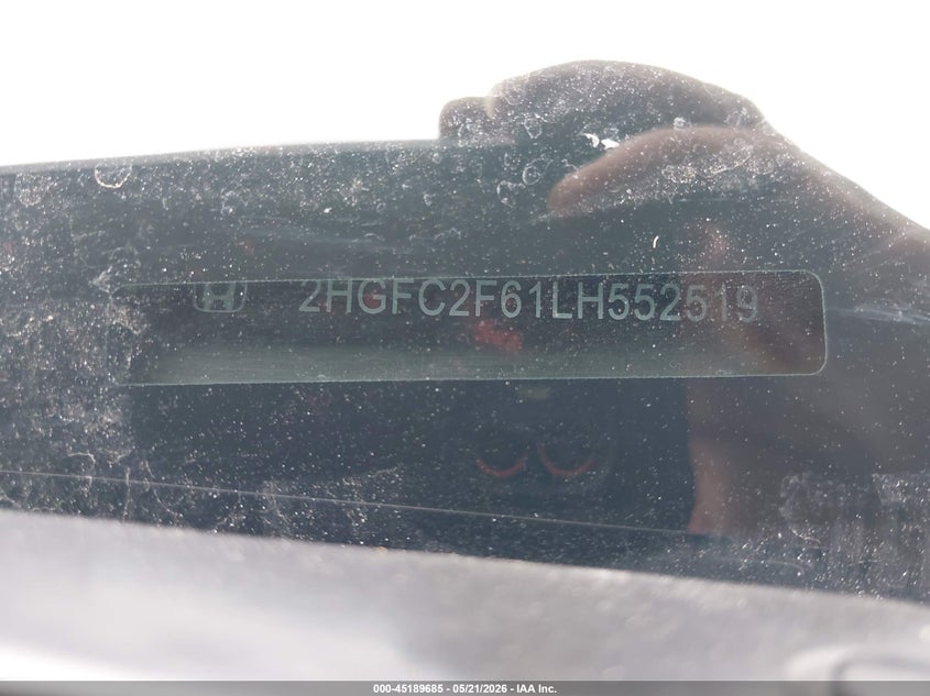 VIN 2HGFC2F61LH552519 2020 HONDA CIVIC LX