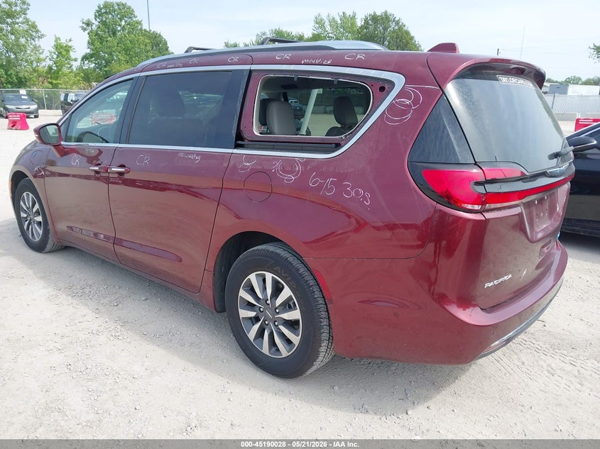 Vin: 2c4rc1l73mr606191, lot: 45687740, chrysler pacifica hybrid touring l 20213