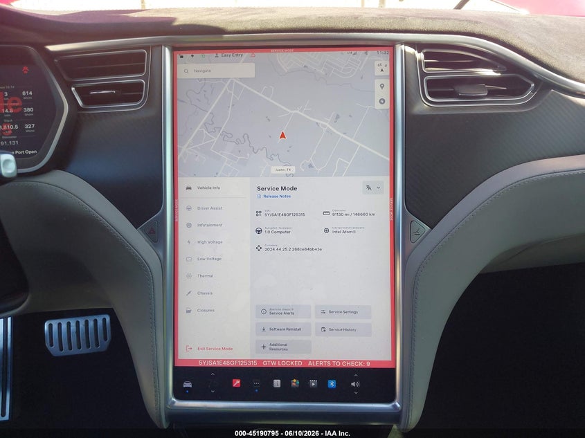 2016 Tesla Model S 90D/P100D/P85D/P90D VIN: 5YJSA1E48GF125315 Lot: 45190795