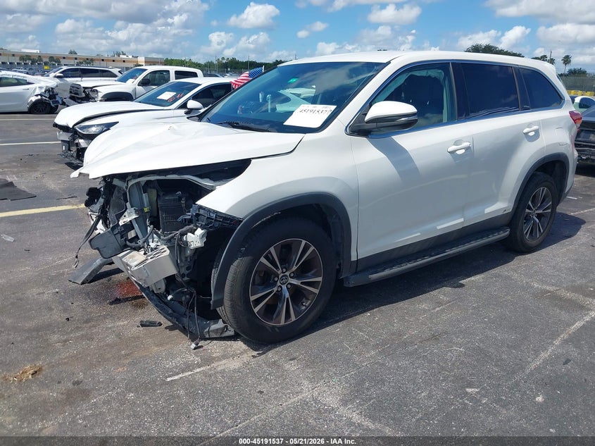 Vin: 5tdzarfh2ks051831, lot: 45689265, toyota highlander le 20192