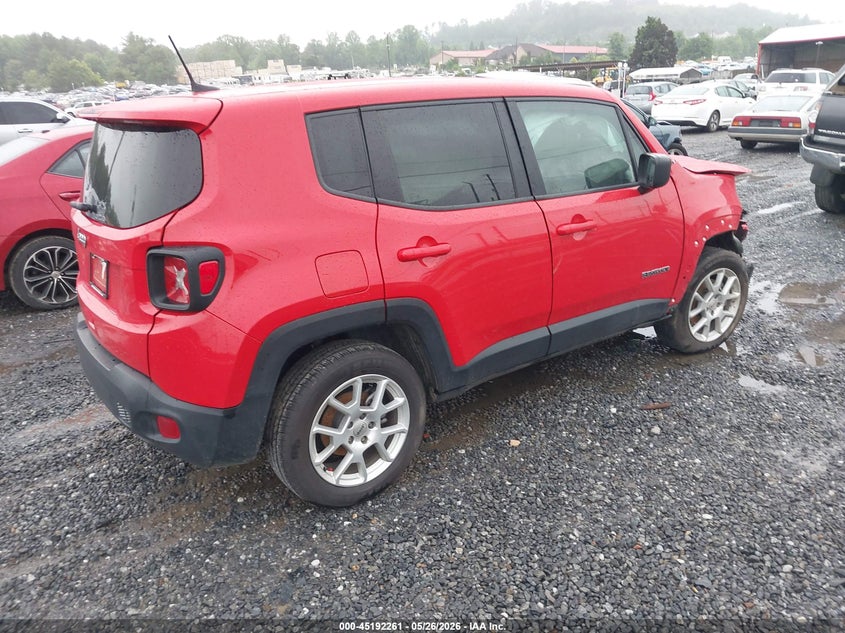 Vin: zacnjdb17ppp67457, lot: 45689989, jeep renegade latitude 4x4 20234