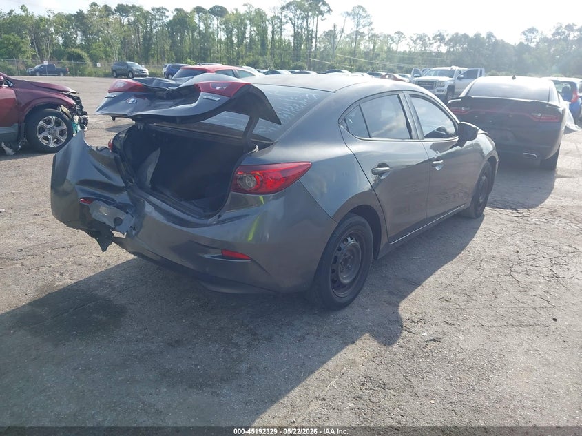 Vin: jm1bm1t74g1329591, lot: 45690057, mazda mazda3 i sport 20164