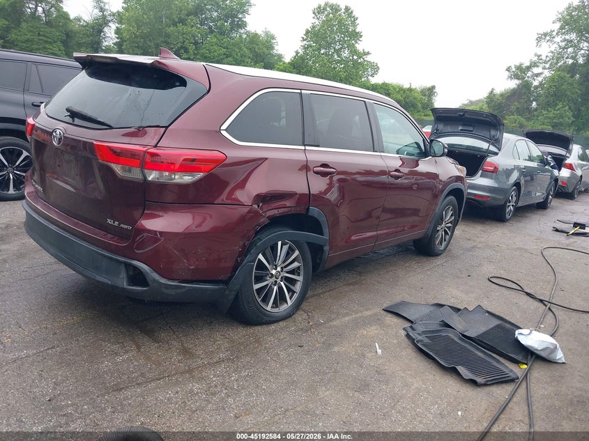 Vin: 5tdjzrfh0hs379392, lot: 45690312, toyota highlander xle 20174