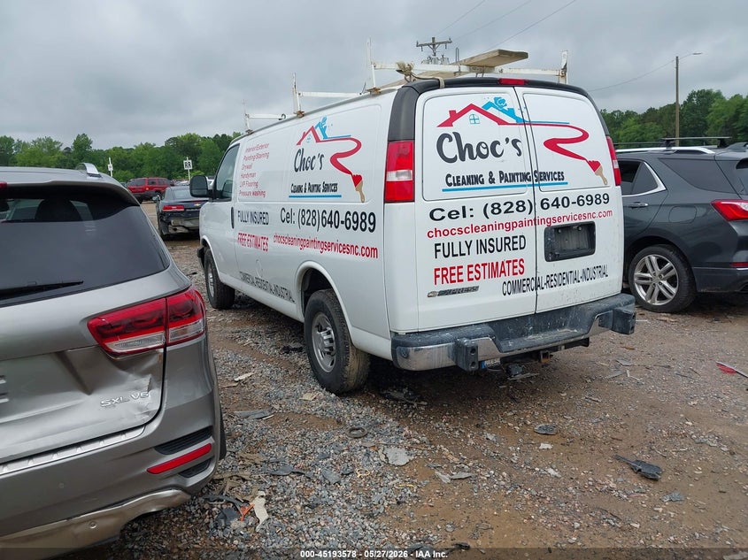 Vin: 1gcwgafg8k1308658, lot: 45691306, chevrolet express 2500 work van 20193