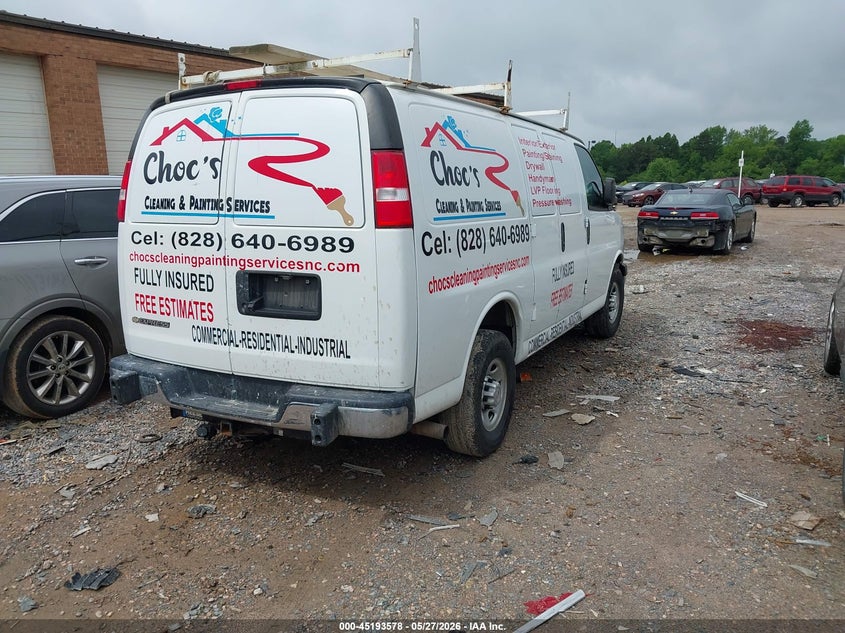 Vin: 1gcwgafg8k1308658, lot: 45691306, chevrolet express 2500 work van 20194