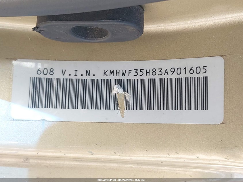 2003 Hyundai Sonata Gls/Lx VIN: KMHWF35H83A901605 Lot: 45194123