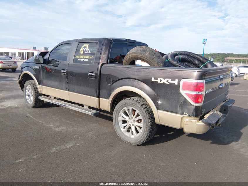 Vin: 1ftfw1ef0dfb59843, lot: 45692678, ford f-150 lariat 20133