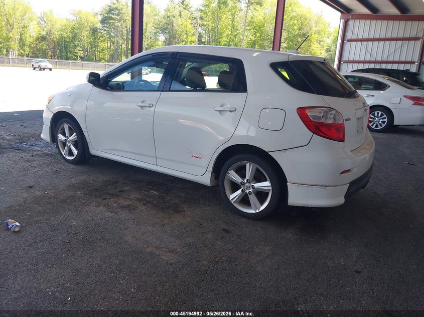 2009 Toyota Matrix 2.4 S white Lot 111045194992 Vin 2T1LE40E69C001917