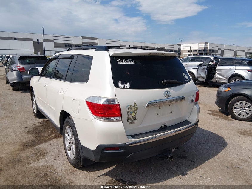 2012 Toyota Highlander 3.5 Se V6 white Lot 111045195603 Vin 5TDZK3EH5CS059077
