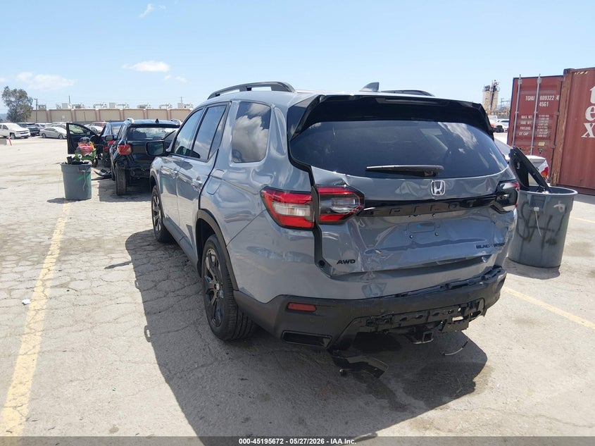 Vin: 5fnyg1h96tb013624, lot: 45693400, honda pilot black edition 20263