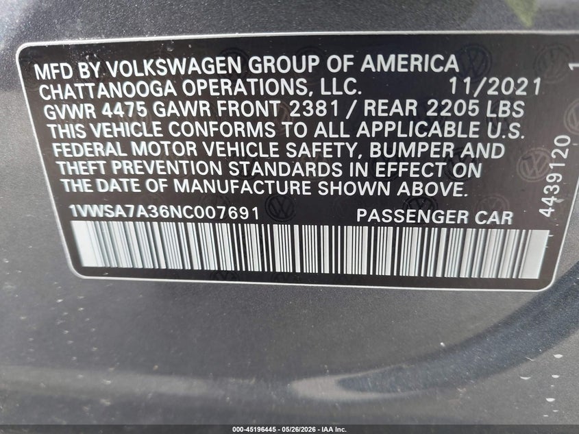 2022 VOLKSWAGEN PASSAT 2.0T SE — Photo 9