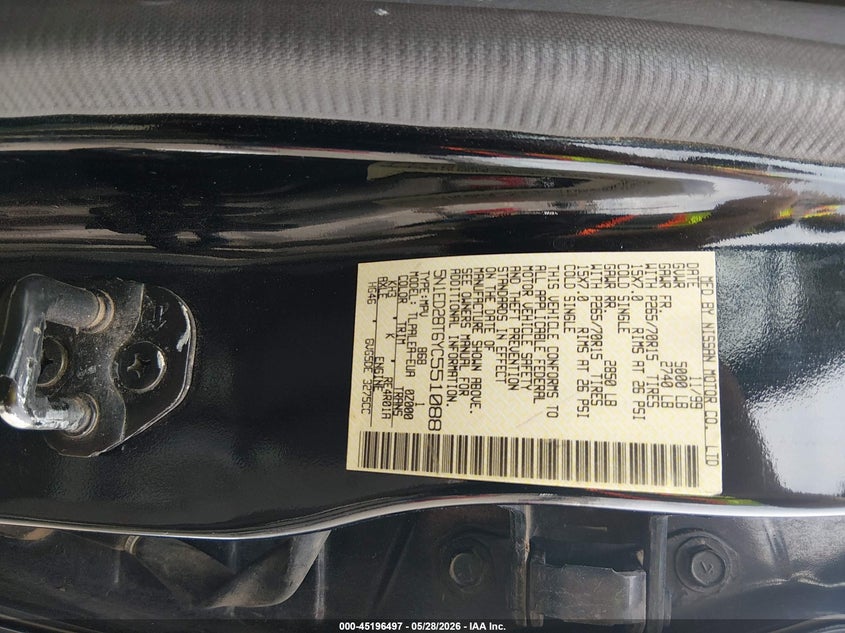 2000 Nissan Xterra Se/Xe VIN: 5N1ED28T6YC551088 Lot: 45196497