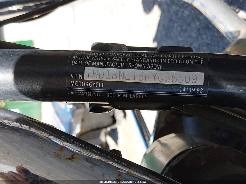 1994 Harley-Davidson Flstn VIN: 1HD1BNL13RY036309 Lot: 45196585