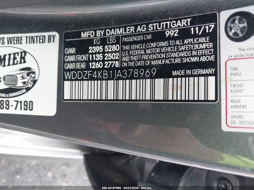 2018 Mercedes-Benz E 300 4Matic VIN: WDDZF4KB1JA378969 Lot: 45197990