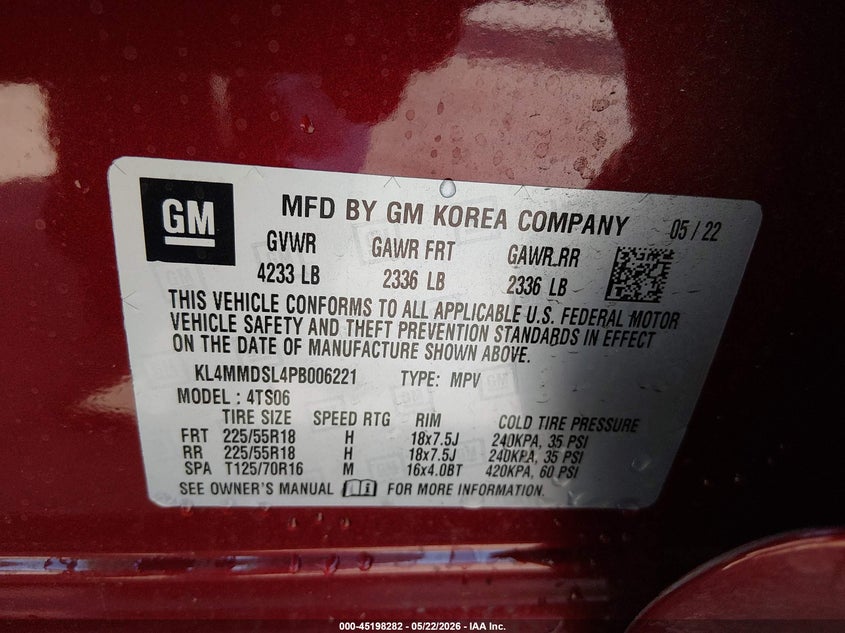 2023 Buick Encore Gx Select Fwd VIN: KL4MMDSL4PB006221 Lot: 45198282