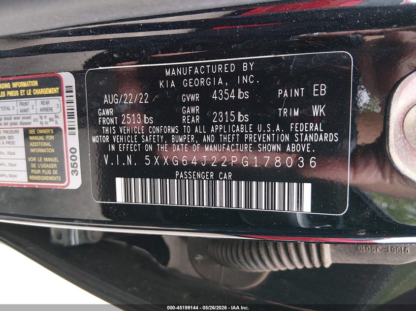 2023 Kia K5 Gt-Line VIN: 5XXG64J22PG178036 Lot: 45199144