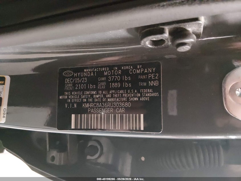 2024 Hyundai Venue Sel VIN: KMHRC8A36RU303680 Lot: 45199286