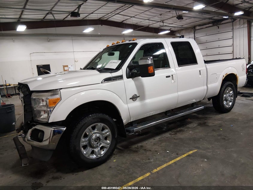 2012 Ford F250 6.7 F-250 Lariat white Lot 111045199347 Vin 1FT7W2BT7CED05583