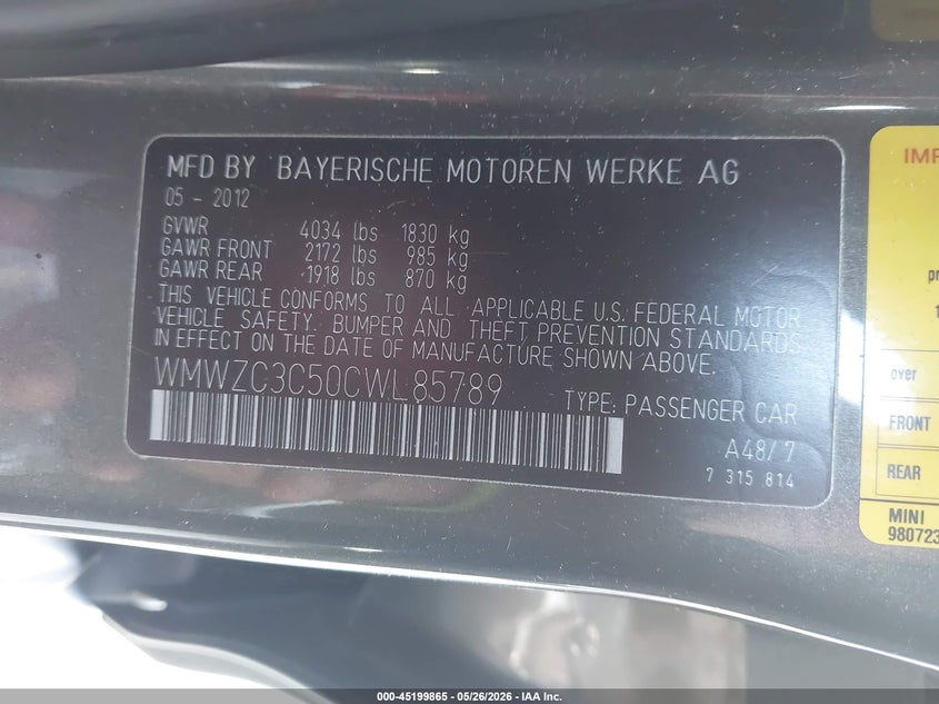 WMWZC3C50CWL85789 2012 Mini 1.6 Mini Cooper S Countryman brown