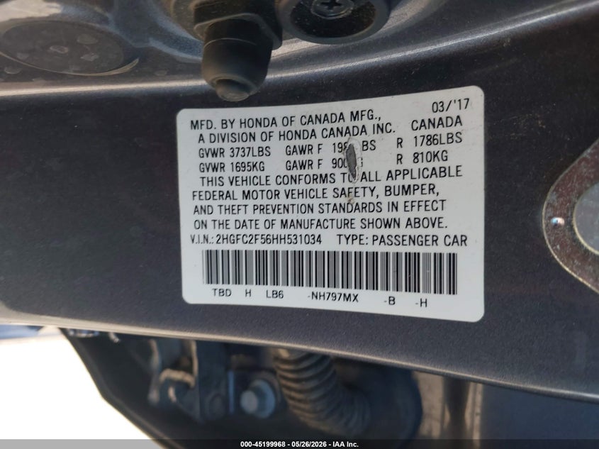 VIN 2HGFC2F56HH531034 2017 HONDA CIVIC LX