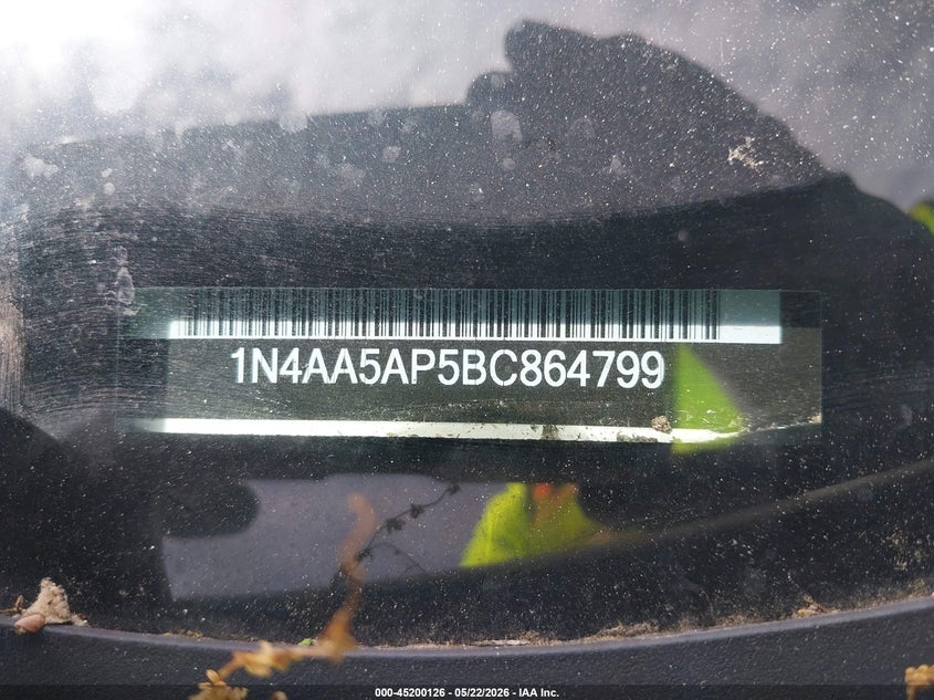 2011 Nissan Maxima 3.5 Sv VIN: 1N4AA5AP5BC864799 Lot: 45200126