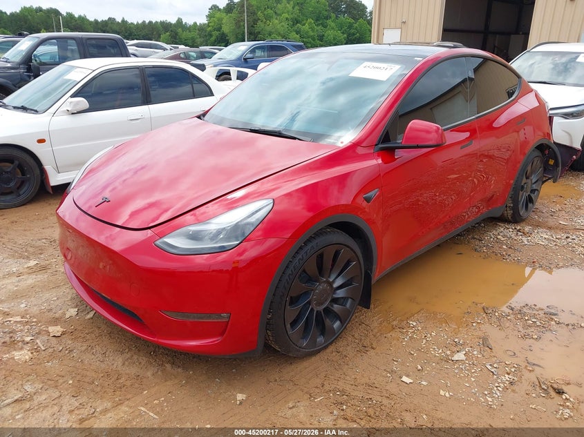 Vin: 7saygdefxpf900678, lot: 45697945, tesla model y performance dual motor all-wheel drive 20232