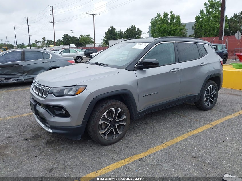 Vin: 3c4njdcb2nt230611, lot: 45697954, jeep compass limited 4x4 20222