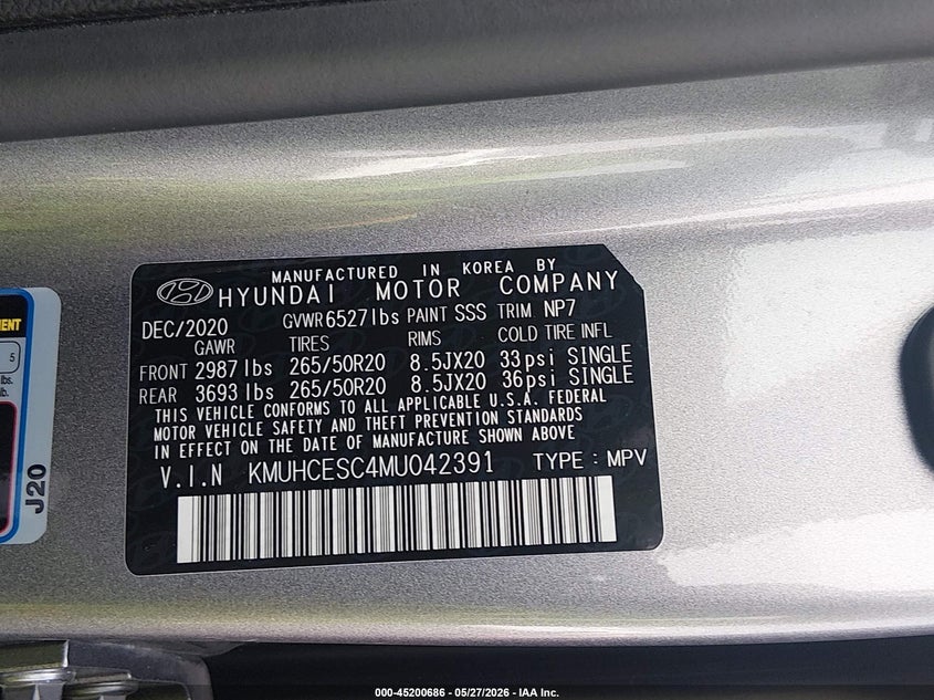 2021 Genesis Gv80 3.5T Awd Advanced VIN: KMUHCESC4MU042391 Lot: 45200686