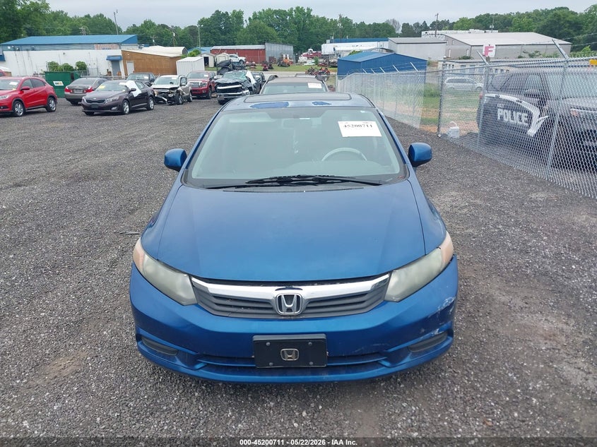 2012 Honda Civic 1.8 Ex blue Lot 111045200711 Vin 2HGFB2F89CH536041