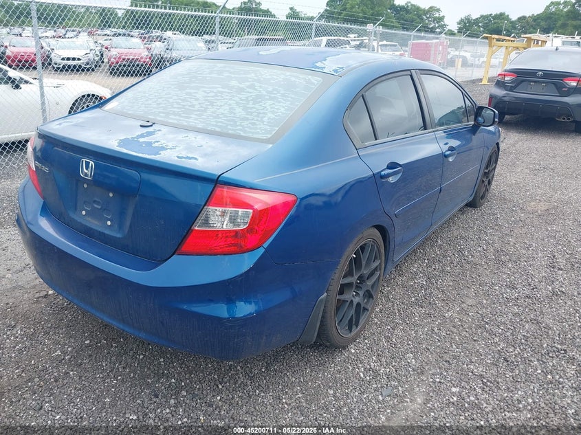 2012 Honda Civic 1.8 Ex blue Lot 111045200711 Vin 2HGFB2F89CH536041