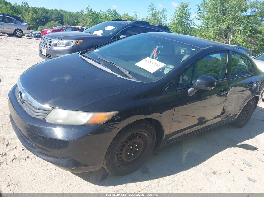 2012 Honda Civic 1.8 Lx black Lot 111045201144 Vin 2HGFB2F58CH312989