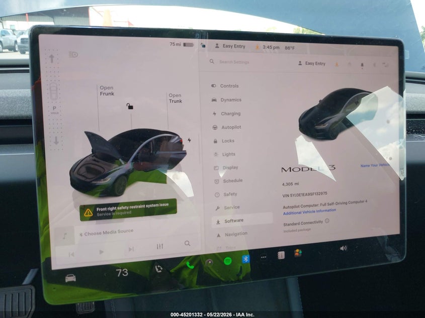 2025 TESLA MODEL 3 auction photo 7