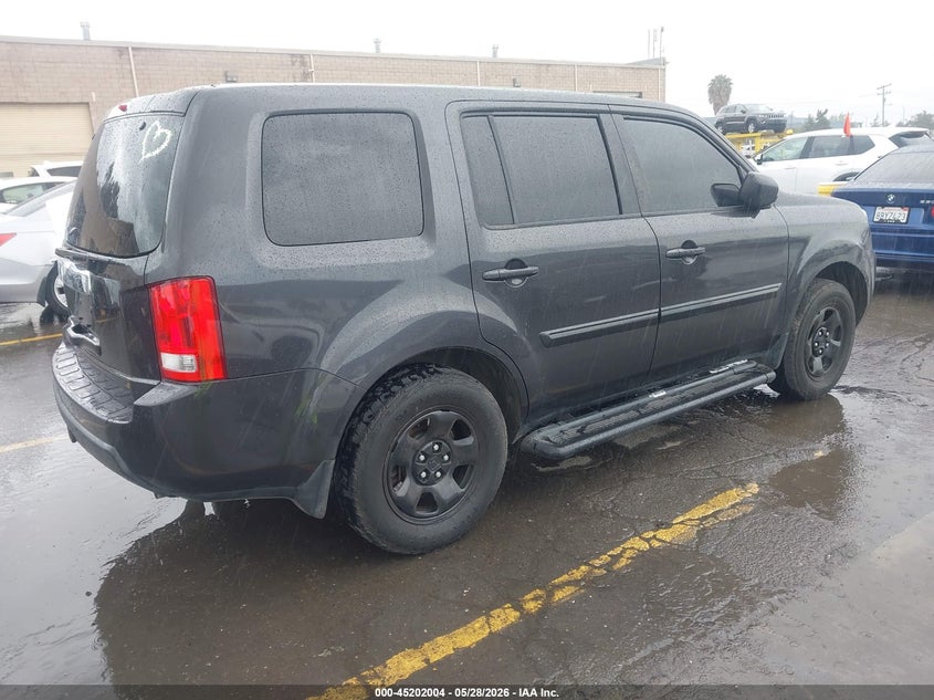 Vin: 5fnyf4h24bb078459, lot: 45699732, honda pilot lx 20114