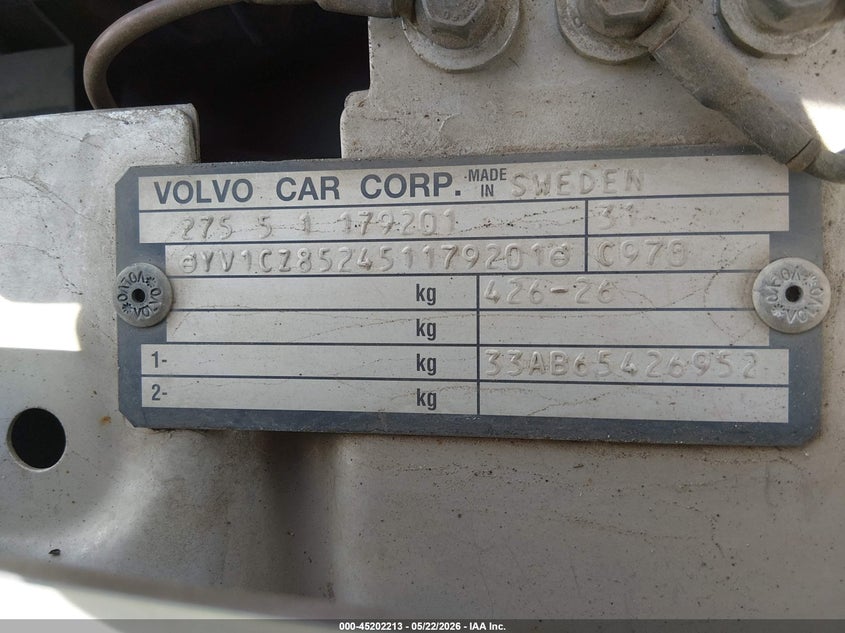 2005 Volvo Xc90 T6 VIN: YV1CZ852451179201 Lot: 45202213