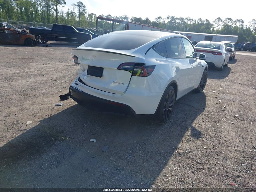 Vin: 7saygdef7pf750738, lot: 45701615, tesla model y performance dual motor all-wheel drive 20234