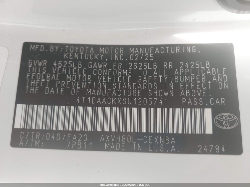 2025 TOYOTA CAMRY auction photo 7