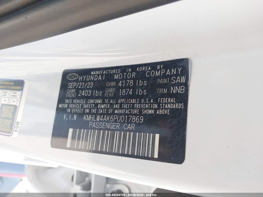 2023 Hyundai Elantra N VIN: KMHLW4AK6PU017869 Lot: 45204708