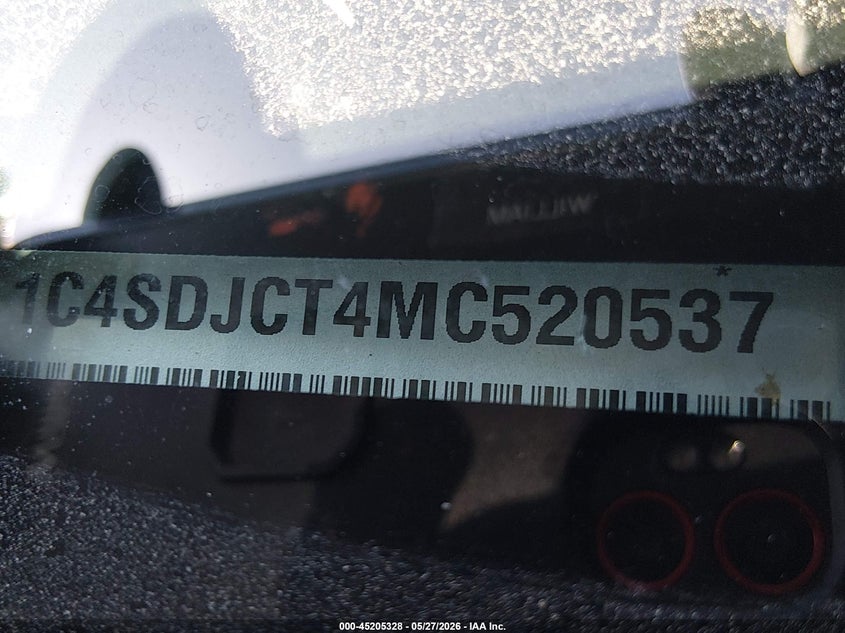 2021 Dodge Durango R/T VIN: 1C4SDJCT4MC520537 Lot: 45205328