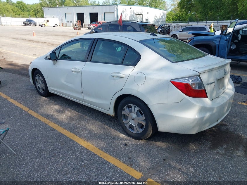 2012 Honda Civic 1.5 Hybrid white Lot 111045205355 Vin JHMFB4F31CS002988