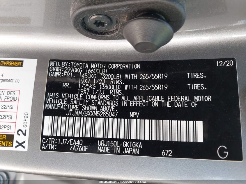 2021 Lexus Gx Gx 460 Premium VIN: JTJAM7BXXM5285047 Lot: 45205628