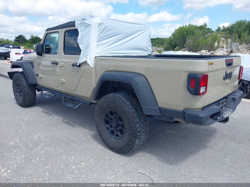Vin: 1c6hjtag4ll157800, lot: 45703511, jeep gladiator sport s 4x4 20203