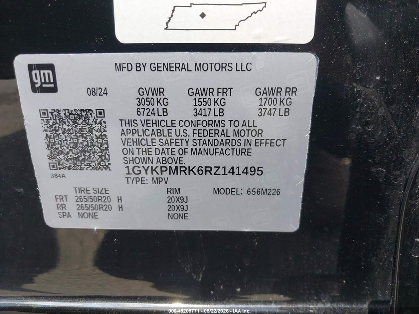 2024 Cadillac Lyriq Tech W/1Sa VIN: 1GYKPMRK6RZ141495 Lot: 45205771