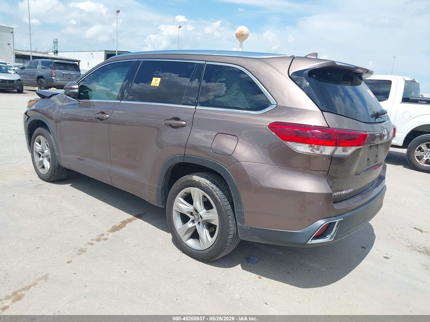 Vin: 5tdyzrfh3hs225631, lot: 45703677, toyota highlander limited 20173
