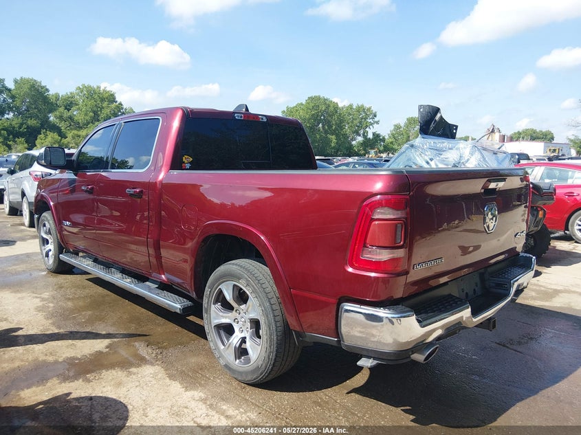 Vin: 1c6srfrt9nn368645, lot: 45703982, ram 1500 laramie  4x4 6'4 box 20223