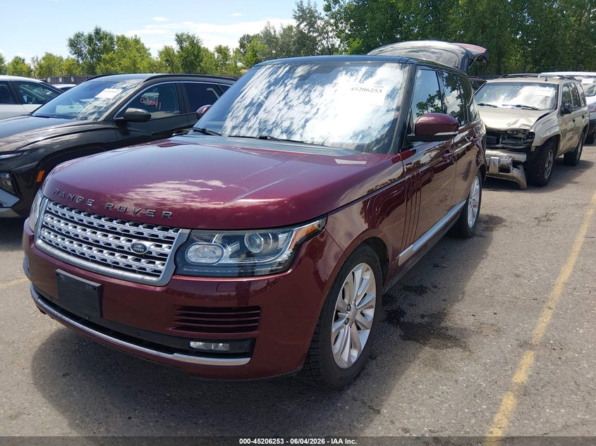 Vin: salgs2vf0ga282039, lot: 45703995, land rover range rover 3.0l v6 supercharged hse 20162